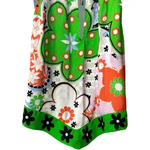 Free People Dare You Tank Green Floral Combo Mod Retro Coastal Festival M thumbnail 7