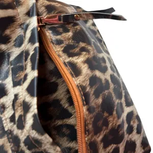 Leopard Print Backpack with Additional‎ Strap Black thumbnail 10