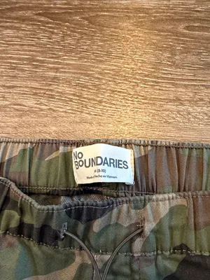 No Boundaries Camo Cargo Joggers - Olive Green & Brown- 27” thumbnail 2