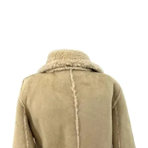 Moon River Borg Lined Duffle Coat Faux Suede Sherpa Penny‎ Lane Size Medium thumbnail 12