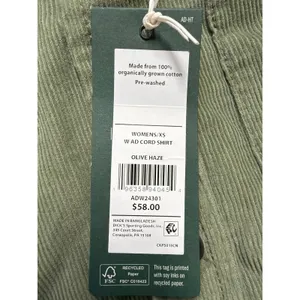 Alpine Design Womens Olive Haze Corduroy Shirt Organic Cotton XS‎ ADW24301 thumbnail 4