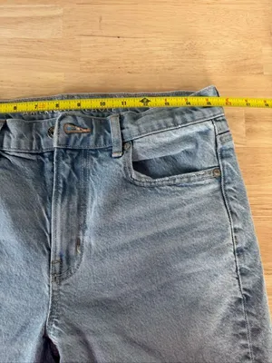 American Eagle  super High -rise Ankle Straight Blue Jeans EUC thumbnail 9