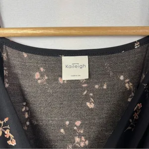 Boutique Kaileigh Black Floral Wide Leg‎ Jumpsuit XS thumbnail 6