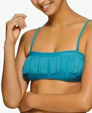 Hula‎ Honey NWT Women’s Bandeau Stretch Fringe Bathing Swimsuit Top Size M thumbnail 1