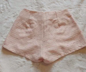 The Clothing Exchange Light Pink White Shorts Pastel Tweed Size Small S Kawaii Chic Trendy Cute thumbnail 7