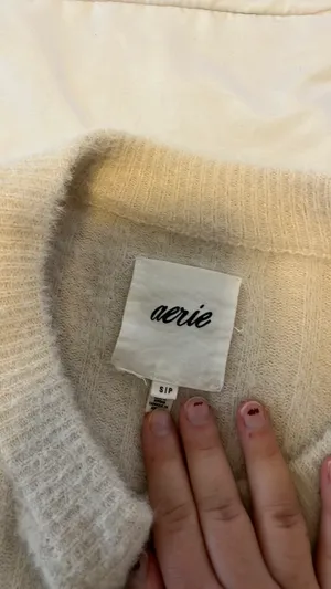 Aerie buttercream crew sweater thumbnail 4