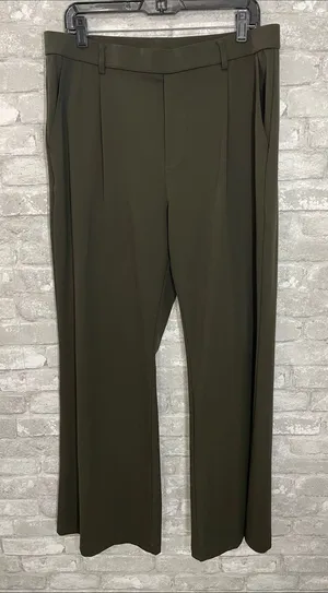HALARA Olive Green Flare Pull On Pants thumbnail 1
