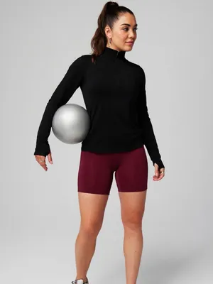 Fabletics Feather Tech+ Half-Zip Top Black Size M thumbnail 3