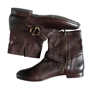 Frye Jillian toggle short biker boots rich brow leather size 10 thumbnail 1