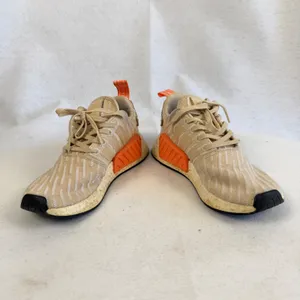 Adidas NMD R2 Primeknit Beige Orange Womens Casual‎ Running Shoes BA7260 Size 5 thumbnail 4