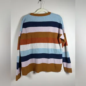 Madewell Thompson Rainbow Stripe Pocket Pullover Sweater Style AA783 sz M thumbnail 10
