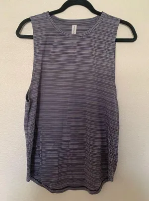 Cloudlight Striped Muscle Tank Whisper Medieval Blue Gray Women’s Medium thumbnail 1