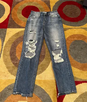 Vervet Los Angeles Jeans Straight Leg Denim Distressed Ankle Size 26 Waist thumbnail 1
