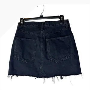 AGOLDE Skirt Women 26 Black Denim Quinn High Rise A Line Mini‎ Jean Frayed Hem thumbnail 4