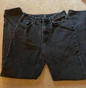 Urban Outfitters Straight Leg Mom Jeans - Dark Grey thumbnail 1