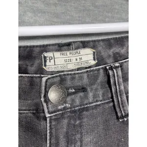 Free People Womens Jeans Sz 31 Gray Distressed Cropped Skinny Leg‎ thumbnail 3
