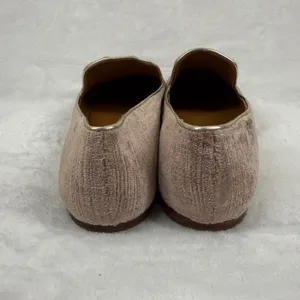 Tory Burch Dusty Rose Velvet Ribbed Smoking Slipper Loafers Gold Trim Flats 9.5‎ thumbnail 7
