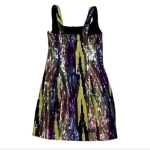 Aqua Sequin Multi-colored Body-con Dress (Size XS) thumbnail 2