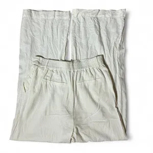 House of‎ Harlow 1960 Old Money Linen Blend Wide Leg Pleated Pants Size M thumbnail 2