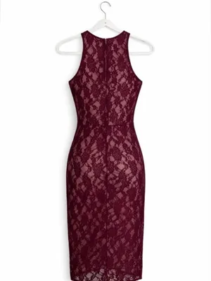 love, Fire Burgundy Sleeveless Lace Bodycon Mini Dress thumbnail 9