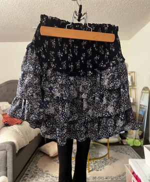 Altar'd State Blue Floral Mini Skirt thumbnail 4