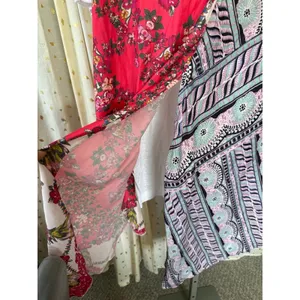 Free People Knot Me Floral Geometric Scarf Mix Media Tie-Front Blouse Top L thumbnail 8