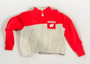 Fanatics Wisconsin Badgers Women’s Large Colorblock Quarter-Zip Jacket thumbnail 1