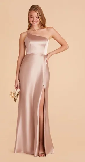 Birdy Grey Dress - TAUPE - Shiny Satin thumbnail 1