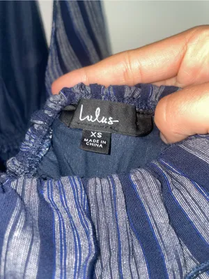 Lulu's Navy and Black Striped Halter Maxi Dress thumbnail 6