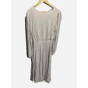 Free People Maxi Dress Endless Summer Grey Long Sleeve Boho Peasant Slit‎ V-Neck thumbnail 6