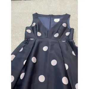 $448 KATE SPADE SPOTLIGHT V NECK BLACK & PINK POLKA DOT DRESS SIZE 8 A-Line thumbnail 13