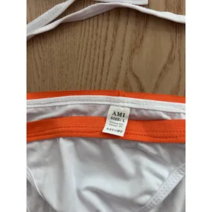 B45 New Women’s AMI Sexy 2Pc White Orange String Bikini Low Rise Medium/Large thumbnail 4