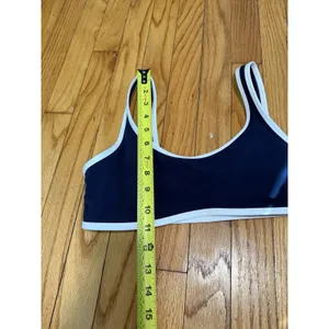 Athleta Transcend Tipped Sports Bra A-C in Navy/White Size Medium thumbnail 7