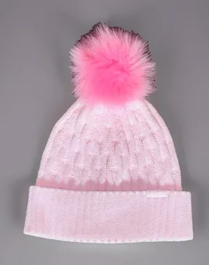 New Lululemon Womens Cable-Knit Pom-Pom Beanie hat winter chenille soft Pink thumbnail 1