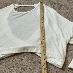 NWT PROJECT‎ SOCIAL T Ivory Cross Back Sweater Loose Fit Dolman Sleeve Women M thumbnail 4