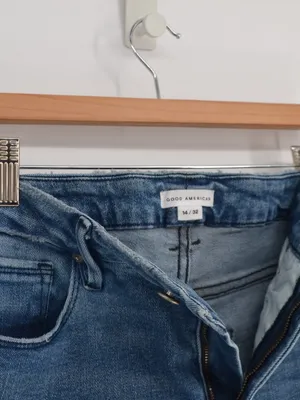 Good American Always Fits Good Legs Straight Jeans High Rise Blue Womens 14 / 32 thumbnail 4
