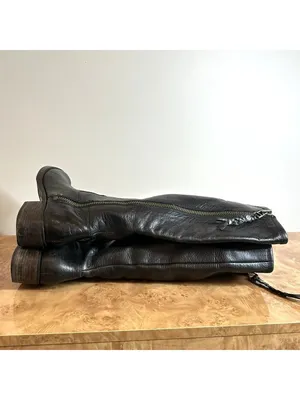 Lucky Brand Black Leather Knee High Boots Braided Zip Pull Block Heel Women's 6 thumbnail 7