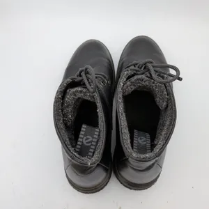 Ecco Crepetray Black Leather Faux Fur Lined Lace Up Ankle Boots EU 40 US 9-9.5 thumbnail 6