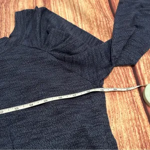 Women’s Free People Juliette Blue Marbled Puff Sleeve 3/4 Sleeves Size L thumbnail 4