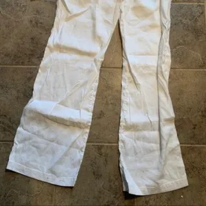 Nordstrom Signature Women's Size 14 Drawstring Waist Pants White Linen Blend thumbnail 12