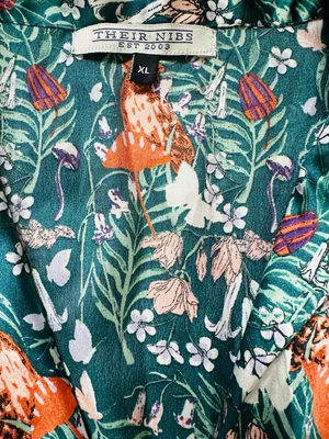 Their Nibs Silky Floral Owls Print Pajamas Set Sleep Loungewear thumbnail 4