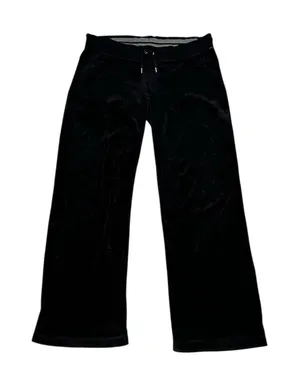 Vintage Nike Black Velour Sweatpants Medium M 8.5” Rise Track Pants Y2K thumbnail 1