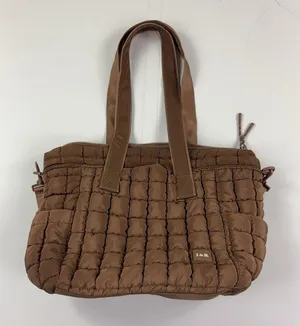 Iris & Rainbow Tote Bag Womens Large Brown Quilted Nylon Shoulder Bag Crossbody thumbnail 1