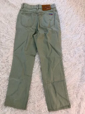 Vintage Green High Waisted Jeans Size XS 25 Waist Straight Leg Minimalist thumbnail 5