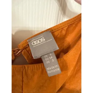 ASOS Minimal Jumpsuit with Ruching Detail and Keyhole Back in Mustard, 2 thumbnail 7
