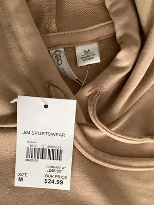 Cato Tan Hooded Crewneck Sweater with Floral Script thumbnail 6