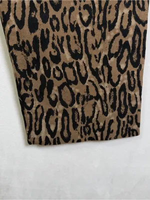 Krazy Larry Women’s Leopard Print Pull-On Ankle Pant Sz 12 Stretch Office Casual thumbnail 5