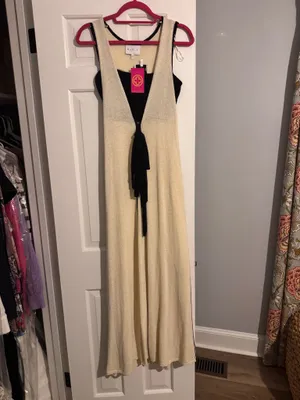 Knit Maxi Dress Tan Size M thumbnail 2