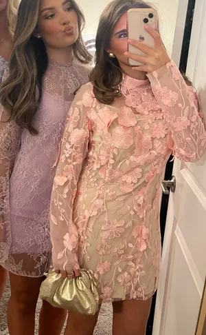 3D mini floral dress Pink thumbnail 1
