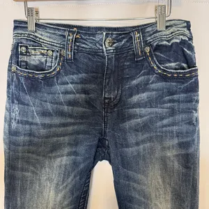 Miss Me Mid Rise Bootcut Jeans 31 Embellished Flap Pockets thumbnail 6